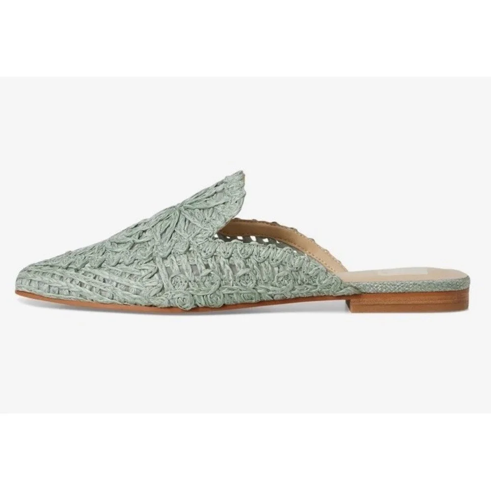 New NWOB Womens Dolce Vita Diya Raffia Sage Casual Sandals Slides 6.5M - Picture 4 of 5